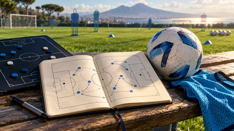 Editorial illustration of a coaching notebook and football